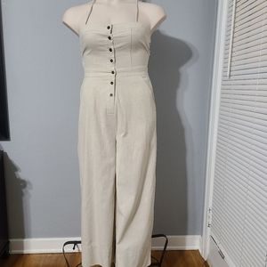 Lulus Beach Day Beige Backless Jumpsuit‎ Medium